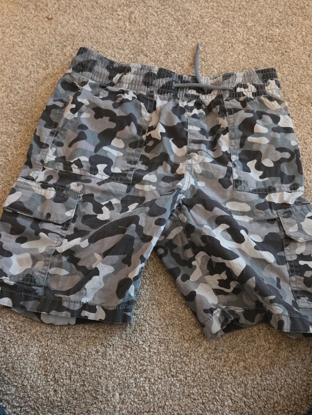 Boys Place Gray Camo Cargo Shorts